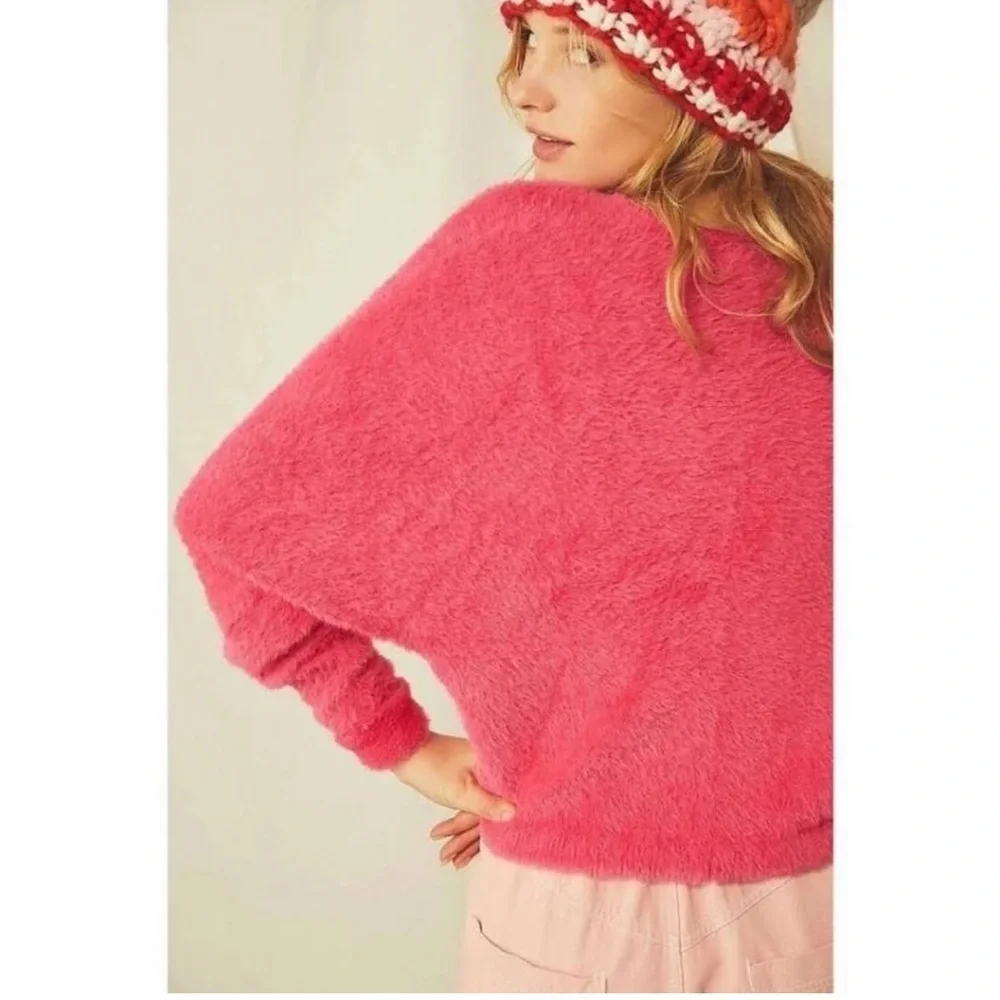 Free People One Allegra Cardi Hot Pink